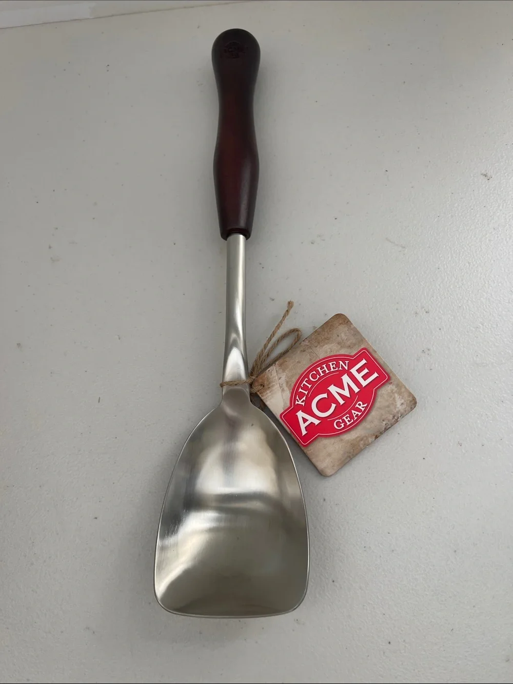 ACME Kitchen Gear Stainless Steel Turner with Dark Wood Handle - Brown. NWT